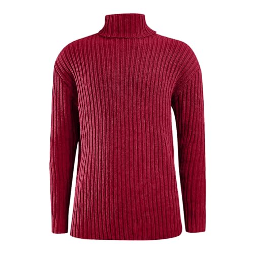 Darringls Rollkragenpullover Herren Longsleeve Funktionsshirt Mit Rundhalsausschnitt Sweat Rollkragenpullover Winterpulli Pullunder Herren Strickpulli Basic Casual Style Feinstrick Langarmshirts von Darringls