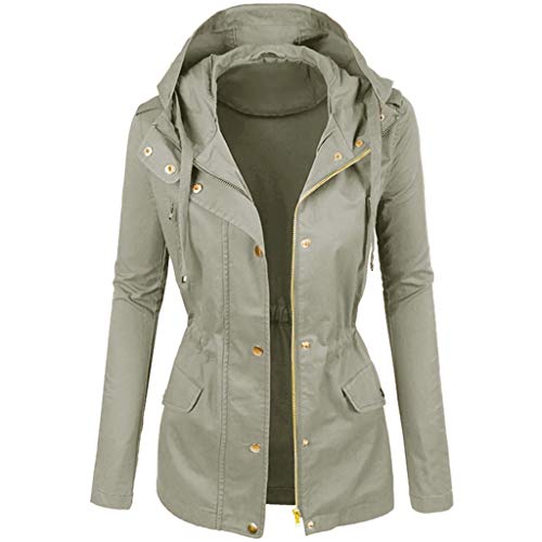 Darringls Übergangsjacke Damen Regenjacke Windbreaker Wasserdicht Kapuze Parka Mantel Frühling Übergangsjacke mit Kapuze Dick Outdoorjacke Winddichte Skijacke von Darringls