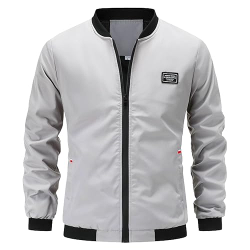 Darringls Übergangsjacke Herren Bomberjacke Blouson Sommer Jacken Dünne Windjacke Pilotenjacke Sommerjacken Freizeit Collegejacke Casual Fahrradjacke von Darringls
