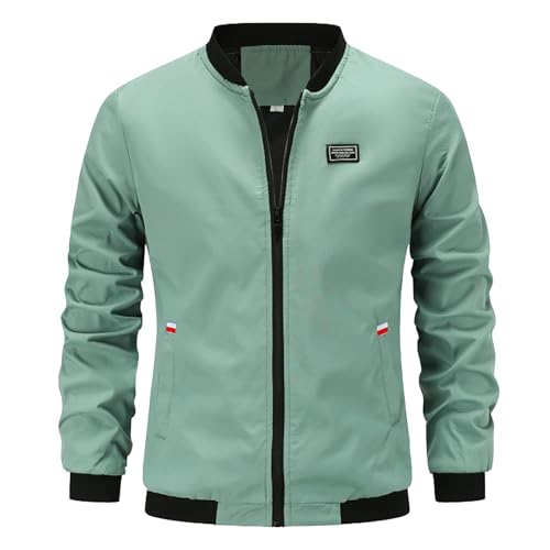 Darringls Übergangsjacke Herren Bomberjacke Blouson Sommer Jacken Dünne Windjacke Pilotenjacke Sommerjacken Freizeit Collegejacke Casual Fahrradjacke von Darringls