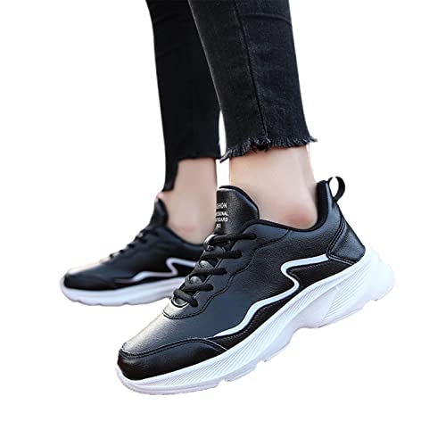 Halbschuhe Damen Mit Absatz Leder Walkingschuhe Fitness Gym Sportschuhe Joggingschuhe Outdoor Fitnessschuhe Tennis rutschfeste Laufschuhe Turnschuhe Weich Bequeme Sneaker Running Schuhe von Darringls