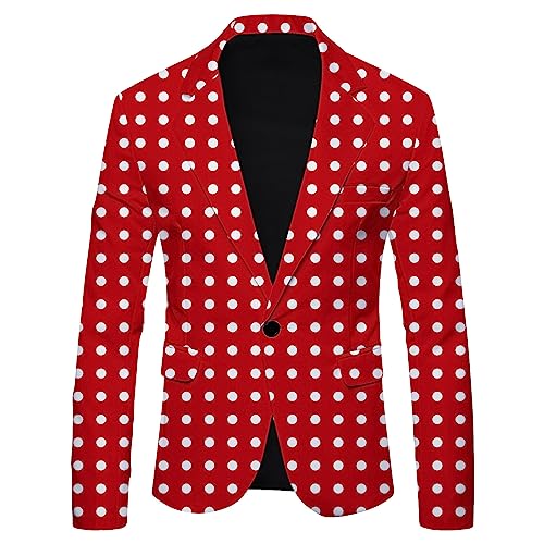 Herren Blazer Leopard Sakko Kariert Anzugjacke Slim Fit Streifen Anzug Lässig Business Anzug Modern Elegante 1 Knöpfen Britischer Stil Sakko Reverskragen Mantel Moderne Jacken-Blazer von Darringls