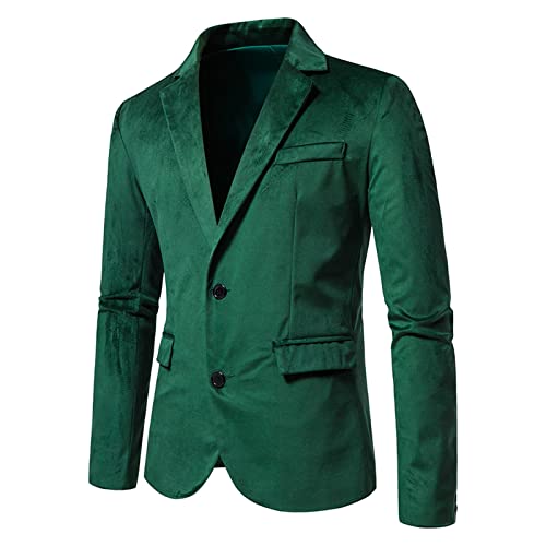 Herren-Blazer aus Samt,Sakko Anzugjacke Sportlich Regular Fit Roter Samt Blazer Formale Kleidung, Knöpfe, einfarbig, schmale Passform, Sportmantel für Abendessen, Abschlussball, Hochzeit von Darringls