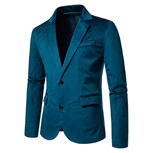 Herren-Blazer aus Samt,Sakko Anzugjacke Sportlich Regular Fit Roter Samt Blazer Formale Kleidung, Knöpfe, einfarbig, schmale Passform, Sportmantel für Abendessen, Abschlussball, Hochzeit von Darringls