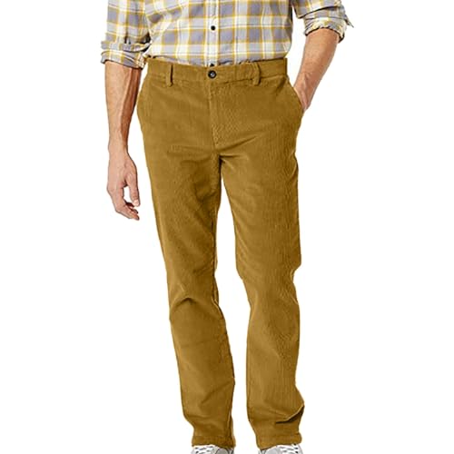 Herren Cord Hose Baumwolle Chino Hose Freizeithosen Cordhose Regular Fit Anzughose Gerade geschnittene Cordhose für Herren Casual Trousers von Darringls