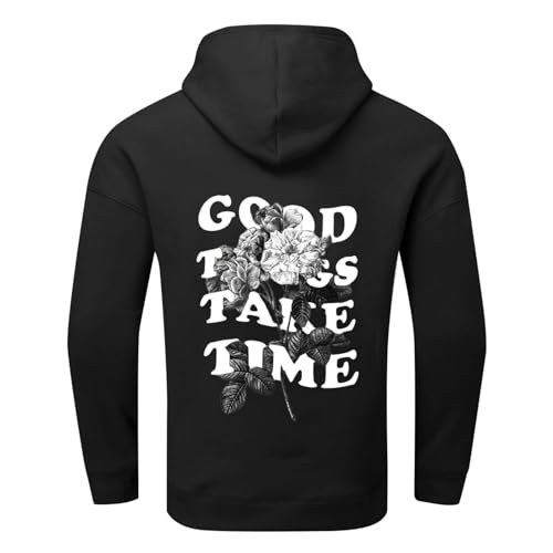 Herren Hoodie Mit Backprint 3D-Buchstaben Winter Oversize Kapuzenpullover Sweatshirt Schwarz Mode Hip Hop Sweatjacke Kapuzenjacke von Darringls