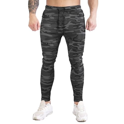 Herren Jogginghose Trainingshose Tarnmuster Jogginghose Herren Camouflage Mit Seitentaschen Freizeithose Sporthose mit Kordelzug Herrenx Trainingshose Herren Tarn Sporthose von Darringls