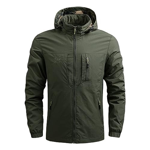 Herren Regenjacke Fahrradjacke Freizeitjacke Wasserdicht Atmungsaktiv Windbreaker Farbabstimmung Fahrrad Regenjacke Fahrrad Windjacke für Radsport Regenjacke Packbare Windjacke Outdoor für Männer von Darringls