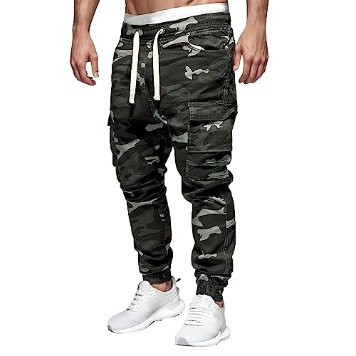 Jogginghose Herren Mit Seitentaschen Cargohose Herren Tarnmuster Tapered Cargohose Herren Tarnfarben Trainingshose Herren Camouflage Jogginghose Herren Tarn Sporthose Herren Camo von Darringls