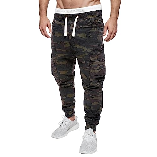 Jogginghose Herren Mit Seitentaschen Cargohose Herren Tarnmuster Tapered Cargohose Herren Tarnfarben Trainingshose Herren Camouflage Jogginghose Herren Tarn Sporthose Herren Camo von Darringls