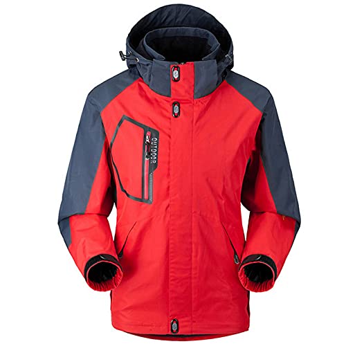 Regenjacke Herren Leicht Wasserdicht Atmungsaktiv Herren Warm Gefüttert Jacke Windbreaker Einfache Reißverschluss Regenmantel mit Kapuze Fahrrad Rain Warme Herbst Winter Übergangsjacke von Darringls