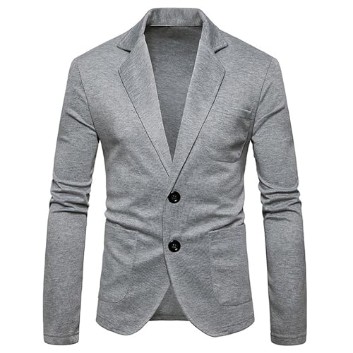 Sakko Herren Sportlich Freizeit Blazer - Anzug Herren Slim Fit Leisure Blazer Vintage Baumwolljacke Business Schlichte Anzugjacken Baumwolle Einfarbig Sakko mit Taschen von Darringls