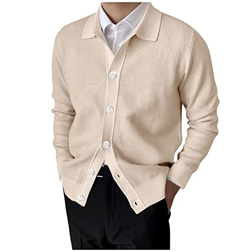 Strickjacke Herren Pullover V Ausschnitt Cardigan Winterjacke Klassischer Herren Dünn mit Knöpfe und Taschen Winter Warme Weiche Strickjacken von Darringls