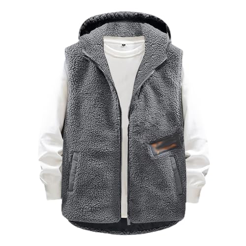 Teddy Fleece Weste Herren Fleeceweste mit Teddyfell Gefüttert Winter Warme Weste mit Kapuze Fleeceweste Softshellweste Fleeceweste Full Zipp Warme Herrenwest Ärmellose Jacke Teddy Fleece Weste Herren Fleeceweste mit Teddyfell Gefüttert Winter Warme Weste mit Kapuze Fleeceweste Softshellweste Fleeceweste Full Zipp Warme Herrenwest Ärmellose Jacke von Darringls
