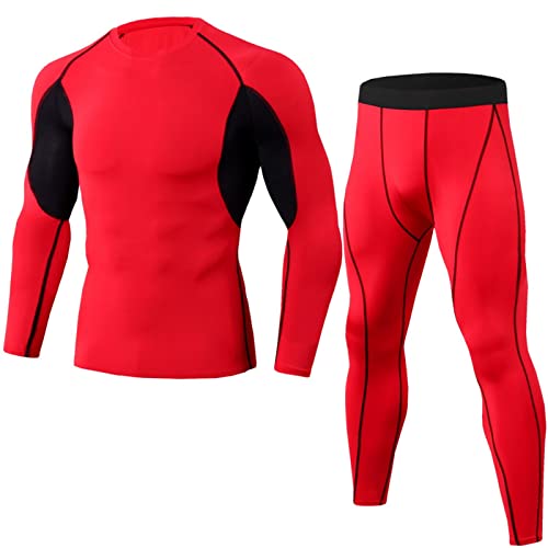 Thermounterwäsche Herren,Men's Thermal Underwear Set Lange Funktionsunterwäsche Set Skiunterwäsche Winter Thermowäsche Set Herren Winter Thermounterwäsche für Workout von Darringls