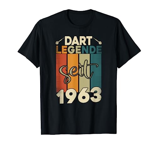 Herren Dart Legende Seit 1963, Darts Herren Dart Geburtstag Männer T-Shirt von Dart Geschenke Männer, Darts Zubehör