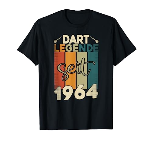 Herren Dart Legende Seit 1964, Darts Herren Dart Geburtstag Männer T-Shirt von Dart Geschenke Männer, Darts Zubehör