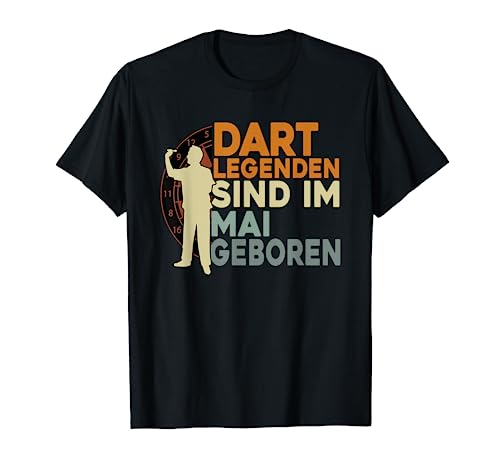 Herren Dart Legenden Sind Im Mai Geboren, Geburtstag Männer Dart T-Shirt von Dart Geschenke Männer, Darts Zubehör