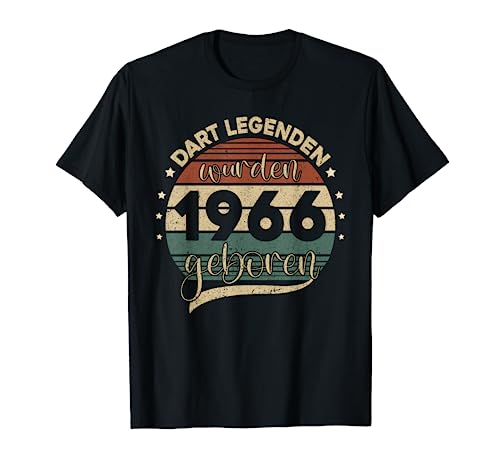 Herren Dart Legenden Wurden 1966 Geboren, Dartpfeil Darts Herren T-Shirt von Dart Geschenke Männer, Darts Zubehör