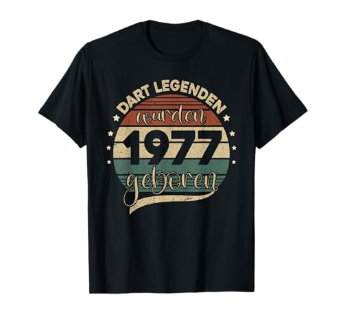 Dart Legenden Wurden 1977 Geboren, Dartpfeil Darts Herren T-Shirt von Dart Geschenke Männer, Darts Zubehör