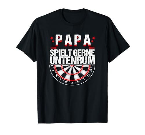 Papa Spielt Gerne Untenrum, Darts Vater Dart Männer T-Shirt von Dart Geschenke Männer, Darts Zubehör