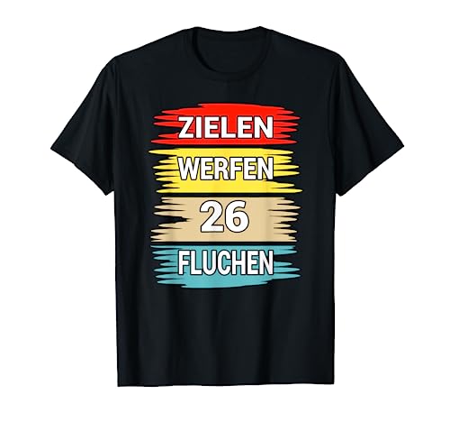 Herren Zielen Werfen 26 Fluchen, Dartpfeil Darts Herren Dart Männer T-Shirt von Dart Geschenke Männer, Darts Zubehör