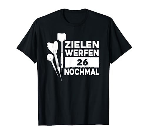 Herren Zielen Werfen 26 Nochmal, Dartpfeil Darts Herren Dart Männer T-Shirt von Dart Geschenke Männer, Darts Zubehör