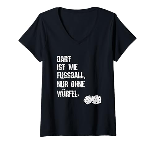 Damen Dart Spruch Lustig Outfit 180 Dartspieler Kostüm Hemd T-Shirt mit V-Ausschnitt von Dart Outfit & Geschenke