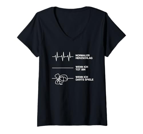 Damen Dart Spruch Lustig Outfit 180 Für Dartspieler Kostüm Hemd T-Shirt mit V-Ausschnitt von Dart Outfit & Geschenke
