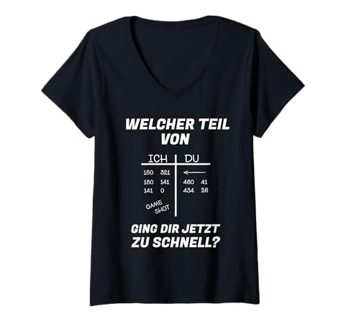 Damen Dart Spruch Lustig Outfit 180 Für Dartspieler Kostüm Hemd T-Shirt mit V-Ausschnitt von Dart Outfit & Geschenke