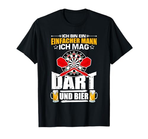Herren Ich Bin Ein Einfacher Mann Ich Mag Dart Und Bier T-Shirt Herren Ich Bin Ein Einfacher Mann Ich Mag Dart Und Bier T-Shirt von Dart Pfeil und Bier Hobby Spruch T-Shirts