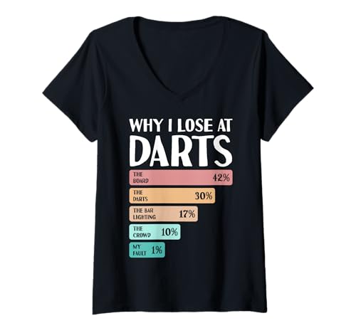Damen Lustig, Warum ich beim Dart verliere T-Shirt mit V-Ausschnitt Damen Lustig, Warum ich beim Dart verliere T-Shirt mit V-Ausschnitt von Darts Lover