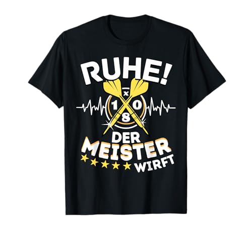 Dart Ruhe der Meister wirft! Dartspieler Darts Herren T-Shirt von Darts Sport Dartscheibe & Dartpfeil Dartspieler