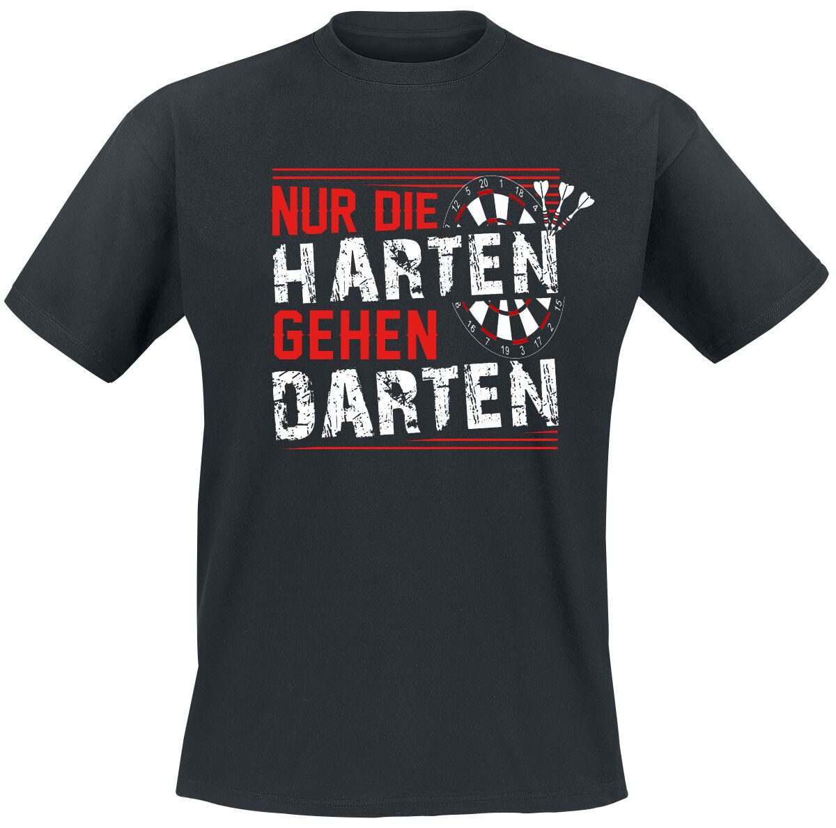 Darts Nur die Harten gehen darten T-Shirt schwarz in M von Darts