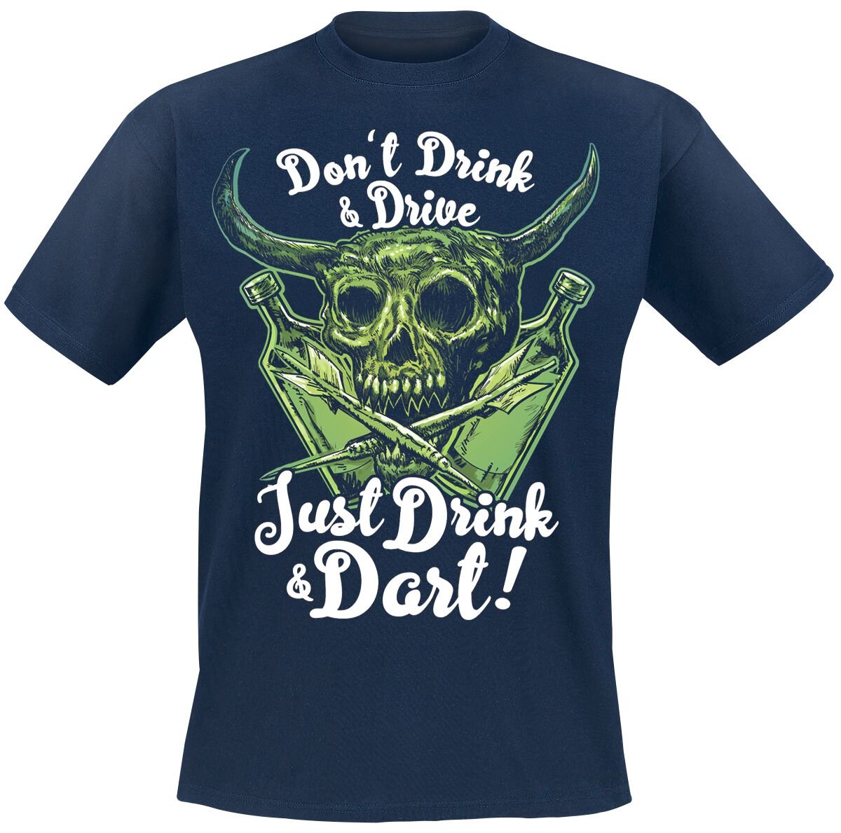 Darts T-Shirt - Just Drink And Dart - M bis 3XL - für Männer - Größe M - navy von Darts