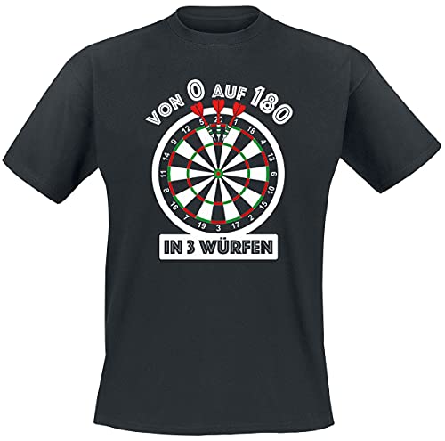 Darts Von 0 auf 180 in 3 Würfen Männer T-Shirt schwarz XL von Darts