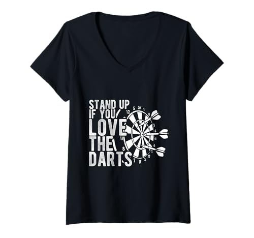Damen STAND UP IF YOU LOVE THE DARTS Dartscheibe Dart Sport T-Shirt mit V-Ausschnitt Damen STAND UP IF YOU LOVE THE DARTS Dartscheibe Dart Sport T-Shirt mit V-Ausschnitt von Dartscheibe Enthusiast Dart Darts Sport Geschenk