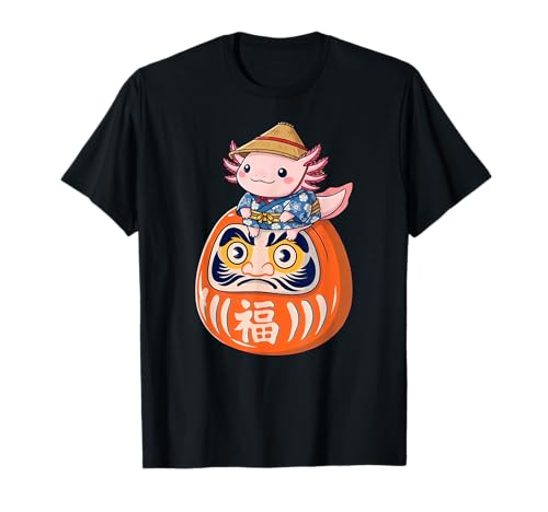 Axolotl Japanisches Kostüm Daruma Puppe Jungen Mädchen Kinder T-Shirt von DarumaAxis1