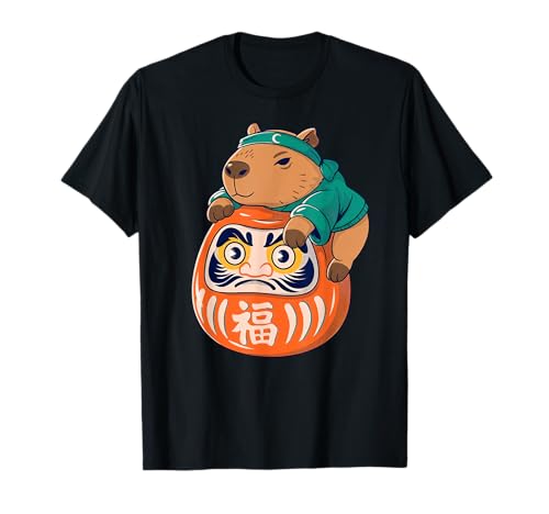 Capybara Japanisches Kostüm Daruma Puppe Japan Jungen Mädchen T-Shirt von DarumaAxis1