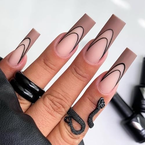 Daruur 24 Stück Full Cover Press on Nails,Bei den Klebennägeln stehen eine Vielzahl von Farben und Stilen zur Auswahl,Klebenägel Fingernägel für Frauen,Mädchen,Mutter Geschenk Style-1439 von Daruur