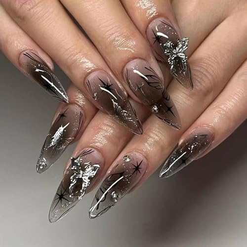 Daruur 24 Stück Full Cover Press on Nails,Bei den Klebennägeln stehen eine Vielzahl von Farben und Stilen zur Auswahl,Klebenägel Fingernägel für Frauen,Mädchen,Mutter Geschenk Style-3025 von Daruur
