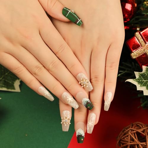 Daruur 24 Stück Full Cover Press on Nails,Bei den Klebennägeln stehen eine Vielzahl von Farben und Stilen zur Auswahl,Klebenägel Fingernägel für Frauen,Mädchen,Mutter Geschenk Christmas-2783 von Daruur
