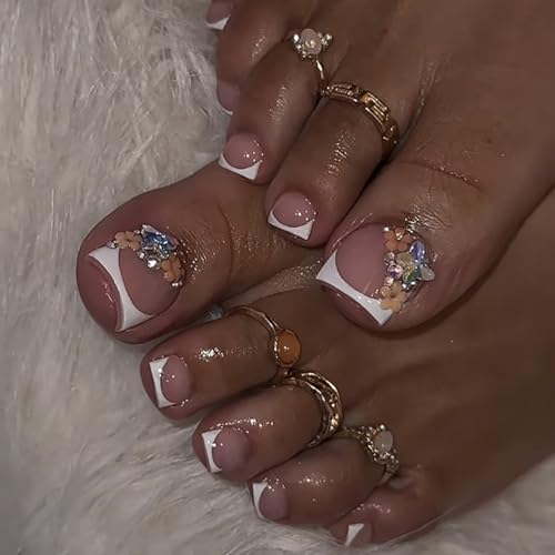 Daruur 24 Stück Full Cover Press on Nails,Bei den Klebennägeln stehen eine Vielzahl von Farben und Stilen zur Auswahl,Klebenägel Fingernägel für Frauen,Mädchen,Mutter Geschenk Feet-3799 von Daruur