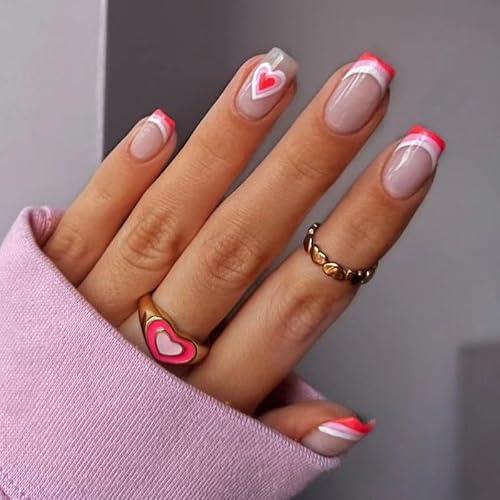 Daruur 24 Stück Full Cover Press on Nails,Bei den Klebennägeln stehen eine Vielzahl von Farben und Stilen zur Auswahl,Klebenägel Fingernägel für Frauen,Mädchen,Mutter Geschenk Style-2260 von Daruur
