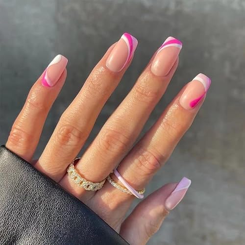 Daruur 24 Stück Full Cover Press on Nails,Bei den Klebennägeln stehen eine Vielzahl von Farben und Stilen zur Auswahl,Klebenägel Fingernägel für Frauen,Mädchen,Mutter Geschenk Style-2262 von Daruur