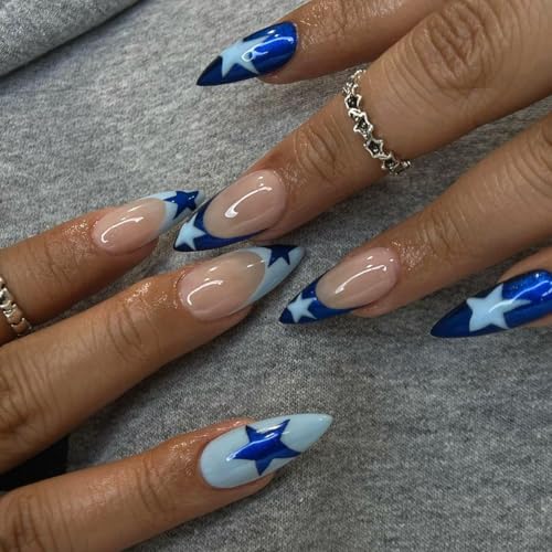 Daruur 24 Stück Full Cover Press on Nails,Bei den Klebennägeln stehen eine Vielzahl von Farben und Stilen zur Auswahl,Klebenägel Fingernägel für Frauen,Mädchen,Mutter Geschenk Style-2766 von Daruur
