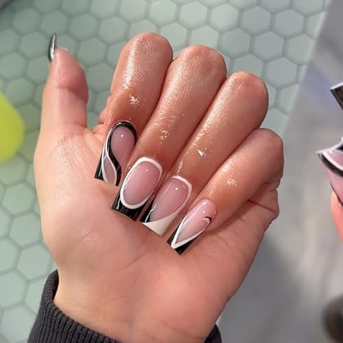 Daruur 24 Stück Full Cover Press on Nails,Bei den Klebennägeln stehen eine Vielzahl von Farben und Stilen zur Auswahl,Klebenägel Fingernägel für Frauen,Mädchen,Mutter Geschenk Style-2817 von Daruur