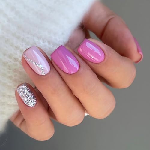 Daruur 24 Stück Full Cover Press on Nails,Bei den Klebennägeln stehen eine Vielzahl von Farben und Stilen zur Auswahl,Klebenägel Fingernägel für Frauen,Mädchen,Mutter Geschenk Style-2910 von Daruur