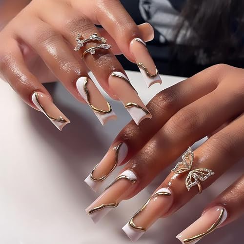 Daruur 24 Stück Full Cover Press on Nails,Bei den Klebennägeln stehen eine Vielzahl von Farben und Stilen zur Auswahl,Klebenägel Fingernägel für Frauen,Mädchen,Mutter Geschenk Style-2920 von Daruur