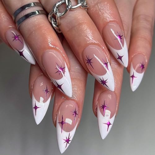 Daruur 24 Stück Full Cover Press on Nails,Bei den Klebennägeln stehen eine Vielzahl von Farben und Stilen zur Auswahl,Klebenägel Fingernägel für Frauen,Mädchen,Mutter Geschenk Style-2953 von Daruur